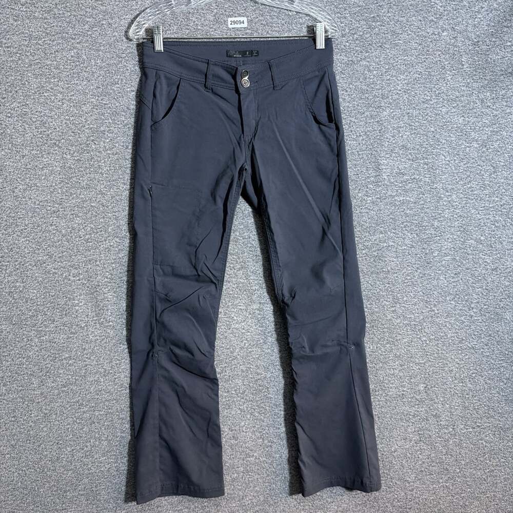 PrAna Women's 2 Short Gray Halle Convertible Nylon Stretch Bootcut Hiking Pants